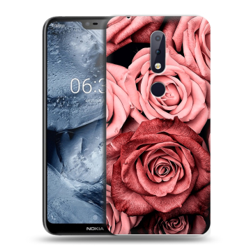 Силиконовый чехол на Nokia 6.1 Plus с принтом Цветы розы
