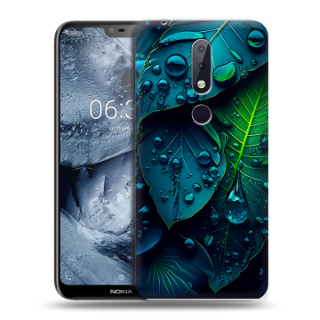 Силиконовый чехол на Nokia 6.1 Plus с принтом Листья