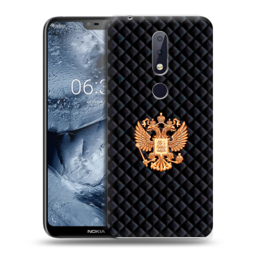Силиконовый чехол на Nokia 6.1 Plus с принтом Герб России принт