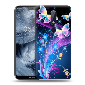 Силиконовый чехол на Nokia 6.1 Plus с принтом Бабочки