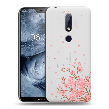 Силиконовый чехол на Nokia 6.1 Plus с принтом Ветка сакуры