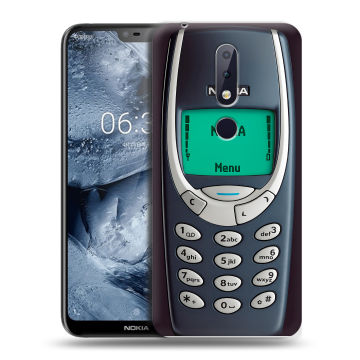Силиконовый чехол на Nokia 6.1 Plus с принтом Старый телефон Силиконовый чехол на Nokia 6.1 Plus с принтом Старый телефон