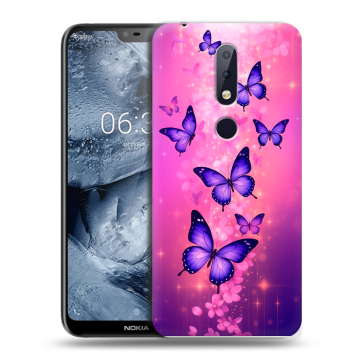 Силиконовый чехол на Nokia 6.1 Plus с принтом Бабочки