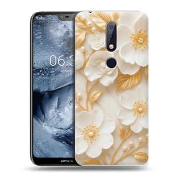 Силиконовый чехол на Nokia 6.1 Plus с принтом Цветы