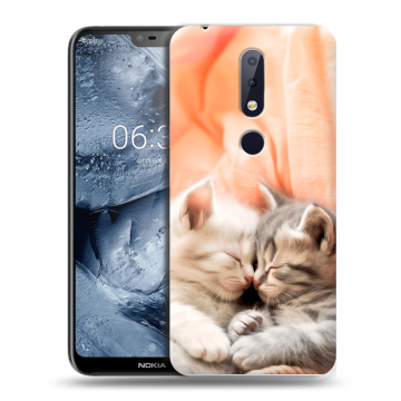 Силиконовый чехол на Nokia 6.1 Plus с принтом Котята