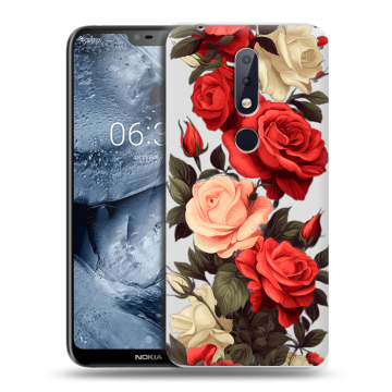 Силиконовый чехол на Nokia 6.1 Plus с принтом Розы