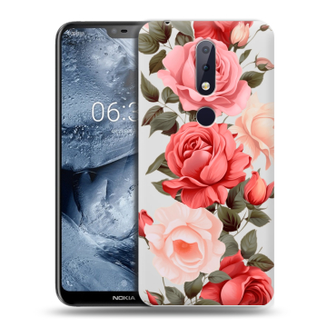 Силиконовый чехол на Nokia 6.1 Plus с принтом Розы