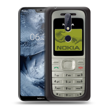 Силиконовый чехол на Nokia 6.1 Plus с принтом Ретро Нокия Силиконовый чехол на Nokia 6.1 Plus с принтом Ретро Нокия