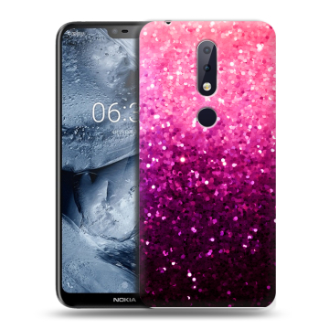 Силиконовый чехол на Nokia 6.1 Plus с принтом Блестки Силиконовый чехол на Nokia 6.1 Plus с принтом Блестки