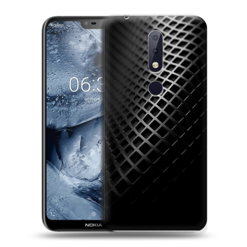Силиконовый чехол на Nokia 6.1 Plus с принтом Текстура металла
