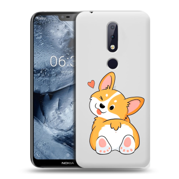 Силиконовый чехол на Nokia 6.1 Plus с принтом Корги