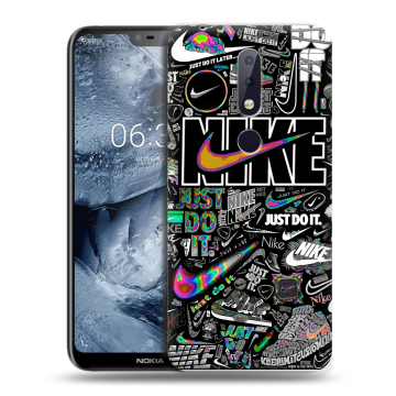 Силиконовый чехол на Nokia 6.1 Plus с принтом Найк Силиконовый чехол на Nokia 6.1 Plus с принтом Найк