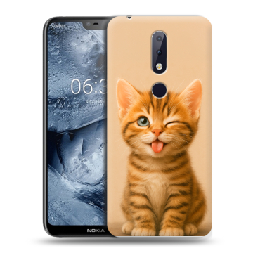 Силиконовый чехол на Nokia 6.1 Plus с принтом котенок
