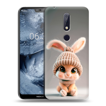 Силиконовый чехол на Nokia 6.1 Plus с принтом Кролик Силиконовый чехол на Nokia 6.1 Plus с принтом Кролик