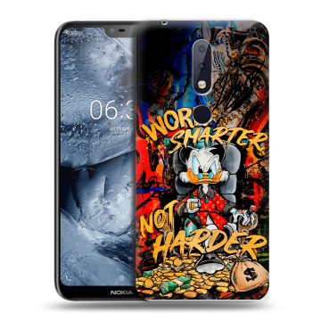 Силиконовый чехол на Nokia 6.1 Plus с принтом Дональд Дак Деньги