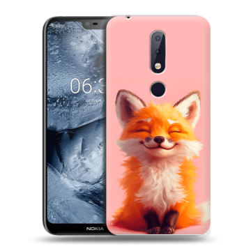 Силиконовый чехол на Nokia 6.1 Plus с принтом милая лиса