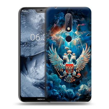 Силиконовый чехол на Nokia 6.1 Plus с принтом Герб флаг России