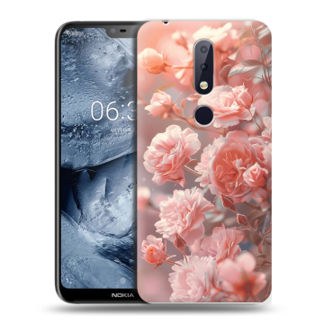 Силиконовый чехол на Nokia 6.1 Plus с принтом Розовые розы