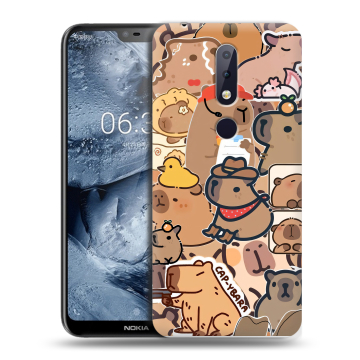 Силиконовый чехол на Nokia 6.1 Plus с принтом капибара
