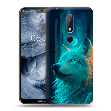Силиконовый чехол на Nokia 6.1 Plus с принтом бабочки саккура
