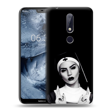 Силиконовый чехол на Nokia 6.1 Plus с принтом монашка
