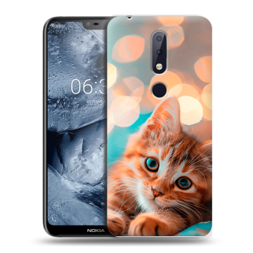 Силиконовый чехол на Nokia 6.1 Plus с принтом котик