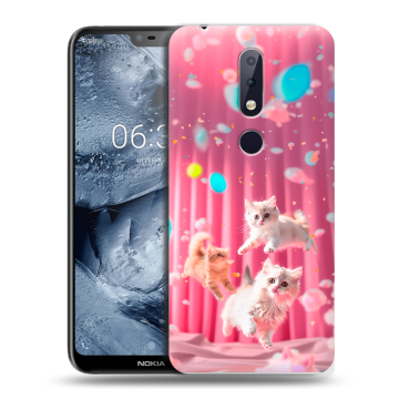 Силиконовый чехол на Nokia 6.1 Plus с принтом милые котики Силиконовый чехол на Nokia 6.1 Plus с принтом милые котики