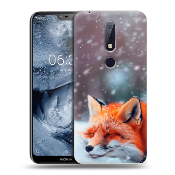 Силиконовый чехол на Nokia 6.1 Plus с принтом лиса