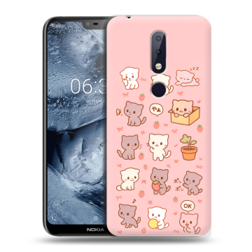 Силиконовый чехол на Nokia 6.1 Plus с принтом Hello Kitty Хелоу Кити