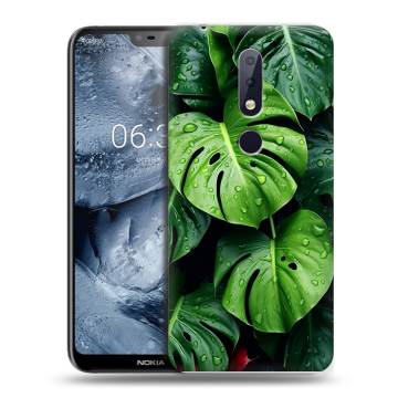 Силиконовый чехол на Nokia 6.1 Plus с принтом Листья