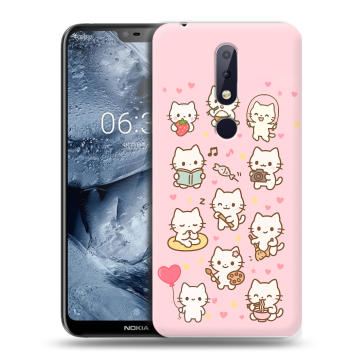 Силиконовый чехол на Nokia 6.1 Plus с принтом Hello Kitty Хелоу Кити