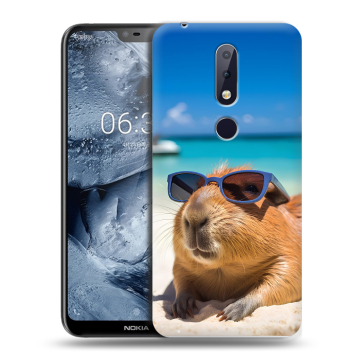 Силиконовый чехол на Nokia 6.1 Plus с принтом Капибара