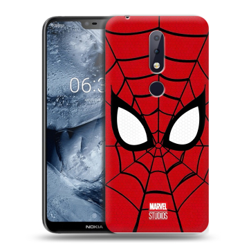 Силиконовый чехол на Nokia 6.1 Plus с принтом человек паук spiderman Силиконовый чехол на Nokia 6.1 Plus с принтом человек паук spiderman
