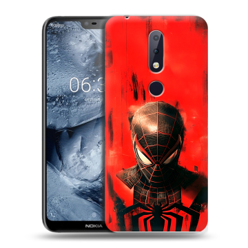 Силиконовый чехол на Nokia 6.1 Plus с принтом человек паук spiderman