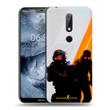 Силиконовый чехол на Nokia 6.1 Plus с принтом Контер страйк Counter strike