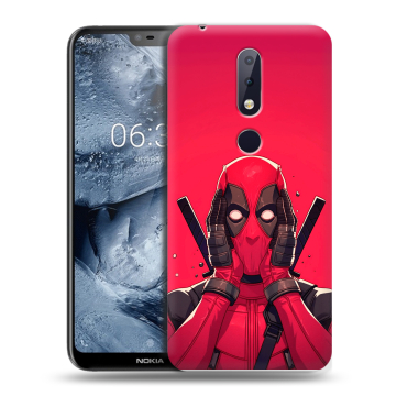 Силиконовый чехол на Nokia 6.1 Plus с принтом Дедпул Deadpool