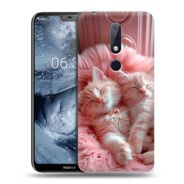 Силиконовый чехол на Nokia 6.1 Plus с принтом котята котики Силиконовый чехол на Nokia 6.1 Plus с принтом котята котики