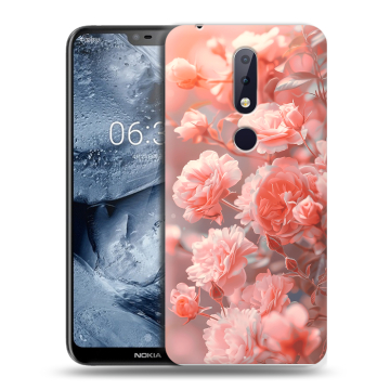 Силиконовый чехол на Nokia 6.1 Plus с принтом Розы цветы