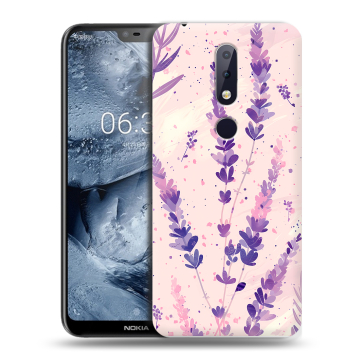 Силиконовый чехол на Nokia 6.1 Plus с принтом цветы лаванда