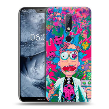 Силиконовый чехол на Nokia 6.1 Plus с принтом Рик и Морти Rick Morty