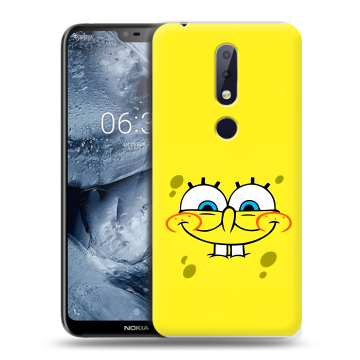 Силиконовый чехол на Nokia 6.1 Plus с принтом спанчбоб спанч боб Силиконовый чехол на Nokia 6.1 Plus с принтом спанчбоб спанч боб