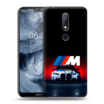 Силиконовый чехол на Nokia 6.1 Plus с принтом БМВ BMW Силиконовый чехол на Nokia 6.1 Plus с принтом БМВ BMW