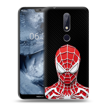 Силиконовый чехол на Nokia 6.1 Plus с принтом человек паук spiderman