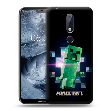 Силиконовый чехол на Nokia 6.1 Plus с принтом Майнкрафт Minecraft