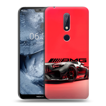 Силиконовый чехол на Nokia 6.1 Plus с принтом Мерседес Mercedes AMG Силиконовый чехол на Nokia 6.1 Plus с принтом Мерседес Mercedes AMG