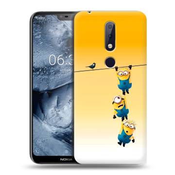 Силиконовый чехол на Nokia 6.1 Plus с принтом Миньоны
