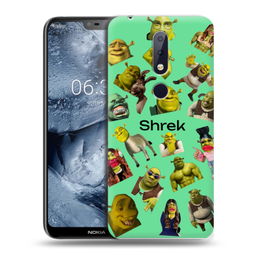 Силиконовый чехол на Nokia 6.1 Plus с принтом Шрек Shrek Силиконовый чехол на Nokia 6.1 Plus с принтом Шрек Shrek