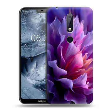 Силиконовый чехол на Nokia 6.1 Plus с принтом женский цветы