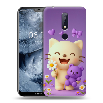 Силиконовый чехол на Nokia 6.1 Plus с принтом для девочек