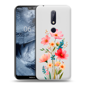 Силиконовый чехол на Nokia 6.1 Plus с принтом Цветы Силиконовый чехол на Nokia 6.1 Plus с принтом Цветы